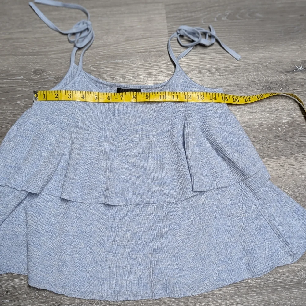 NWT J.Crew Merino Wool Knit Tank Top Size M Tiered Tie Straps Babydoll - Picture 7 of 8